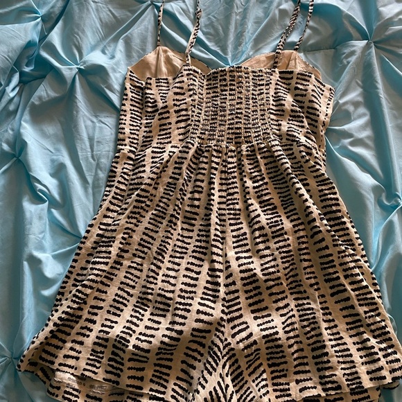 Urban Outfitters Brown and White Spaghetti Strap Jumpsuit - Picture 6 of 6
